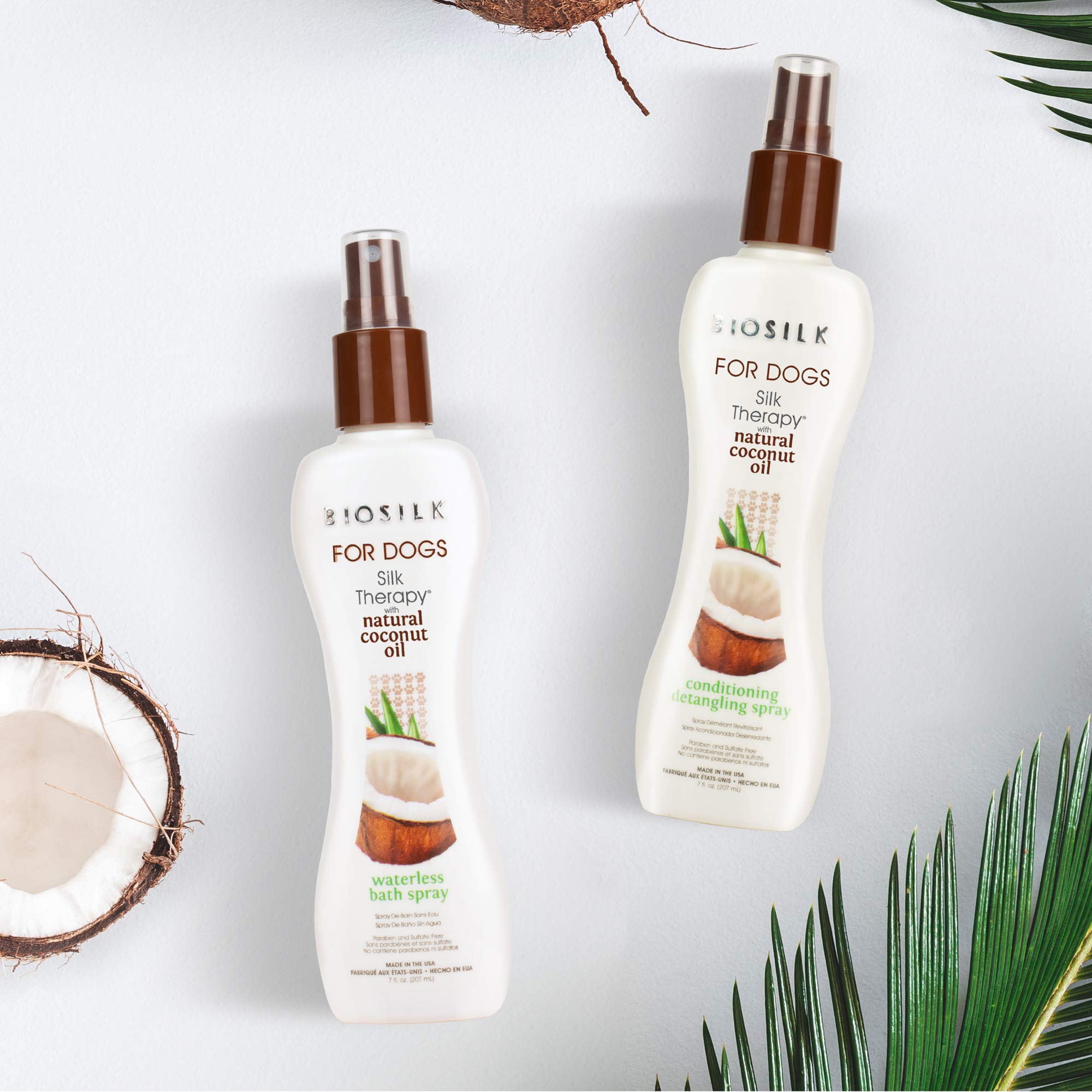 BioSilk for Dogs leave-in conditioner complements brushing routines.