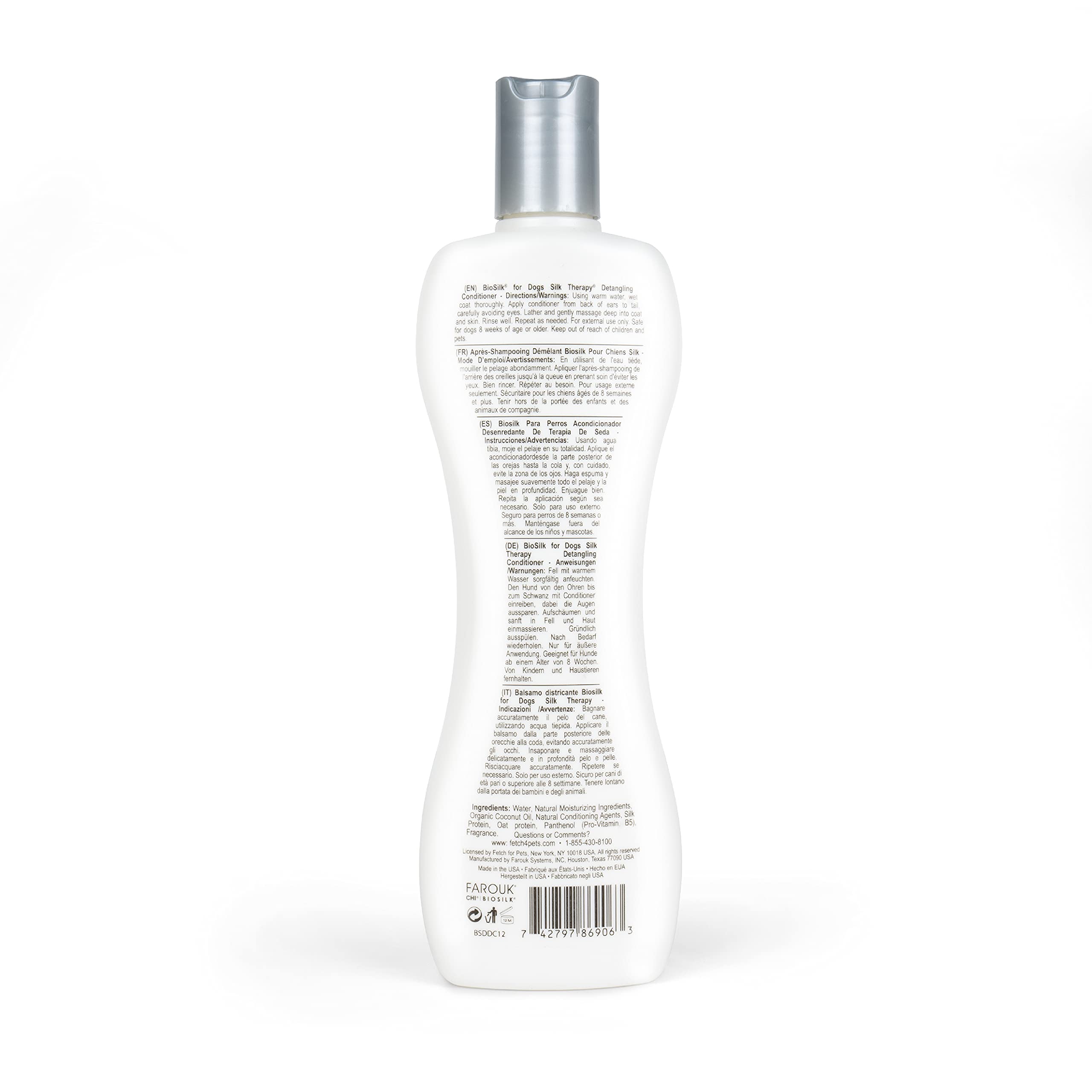 BioSilk for Dogs Silk Therapy made-in-usa bottle reflects trusted grooming standards