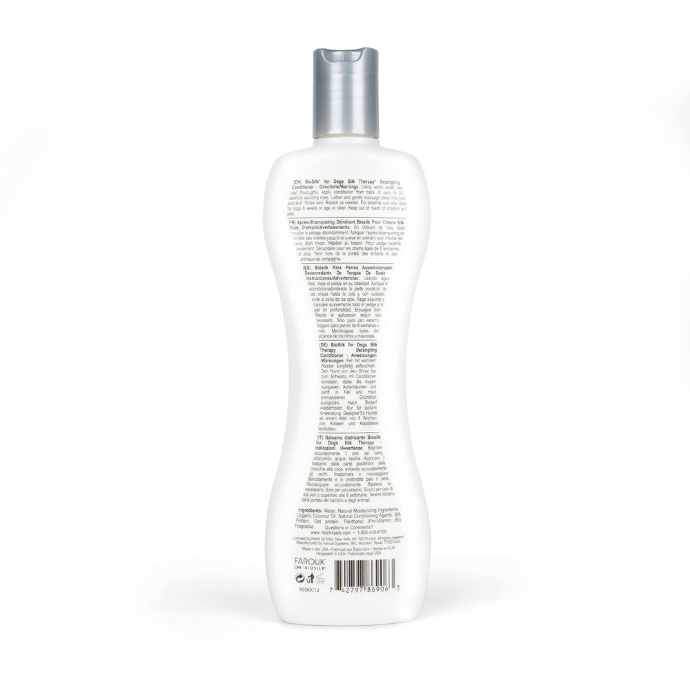 BioSilk for Dogs Silk Therapy made-in-usa bottle reflects trusted grooming standards