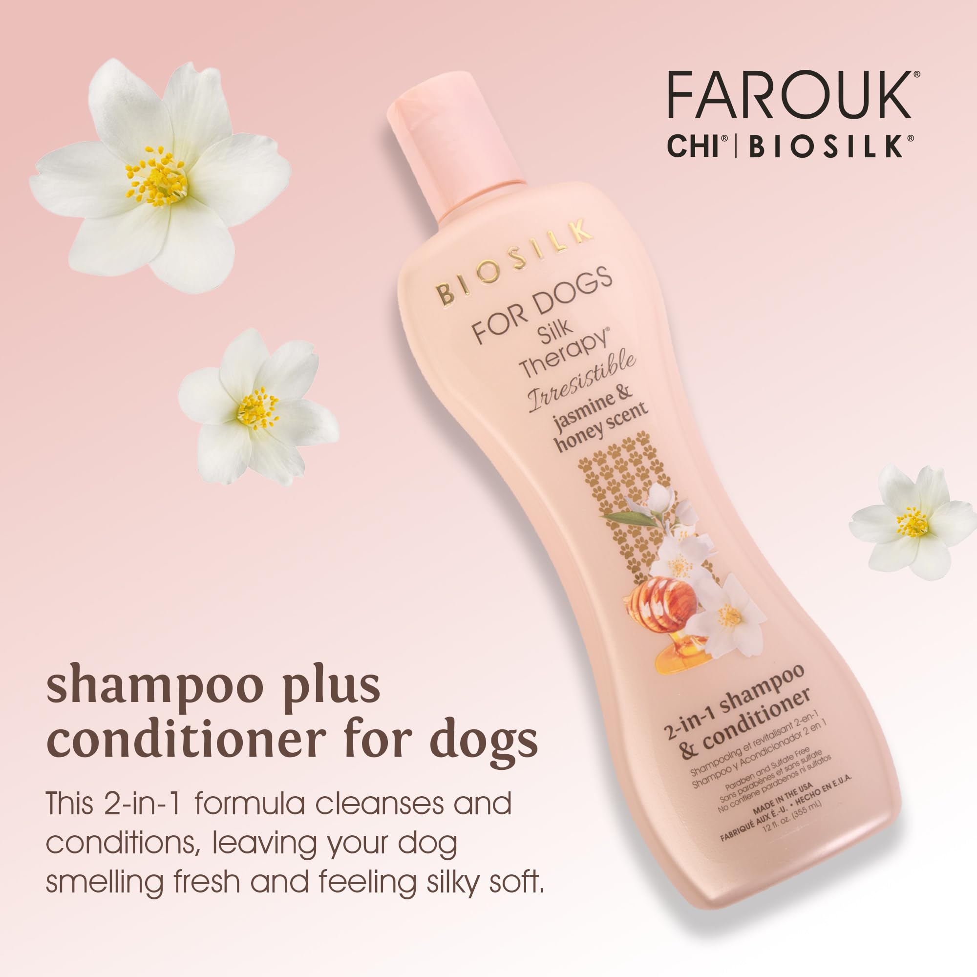 BioSilk for Dogs lathering coat demonstrates easy cleansing.