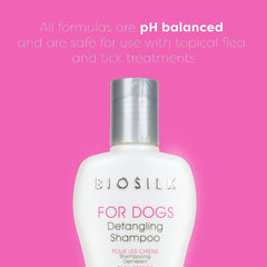 BioSilk for Dogs bottle shown with conditioner for smoother coats.