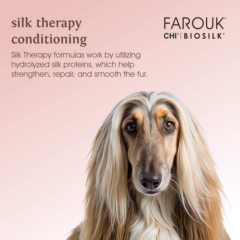 BioSilk for Dogs soft coat nourished by silk proteins.