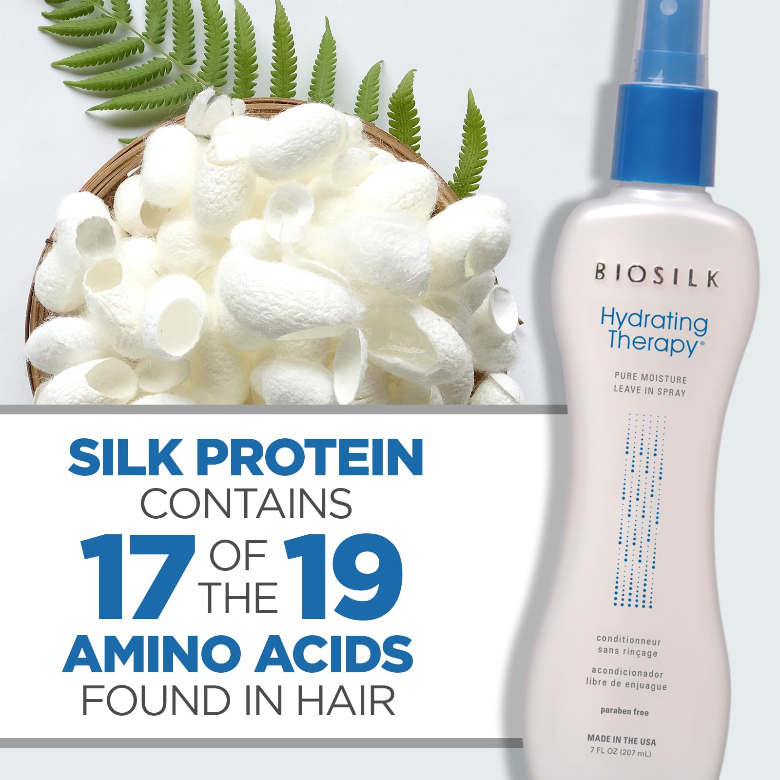 BioSilk Hydrating Therapy sulfate-free paraben-free label shown