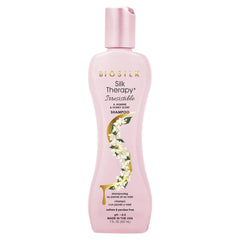 BioSilk Irresistible Shampoo bottle—sleek packaging and clean, shiny hair.
