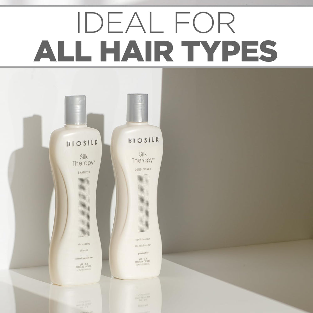 BioSilk Silk Therapy duo display in a bathroom setup suggests easy routine.