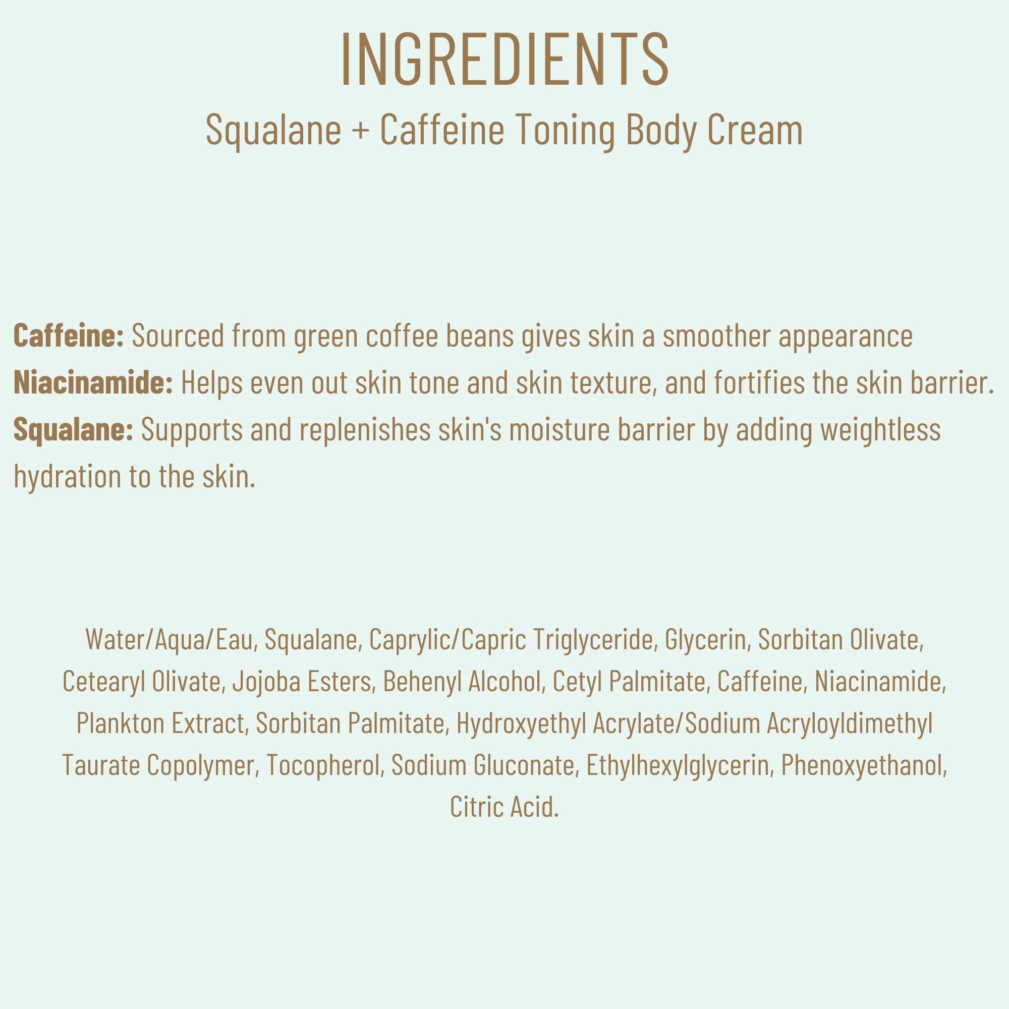 BIOSSANCE Squalane + Caffeine Toning Body Cream applied in circular motions for application