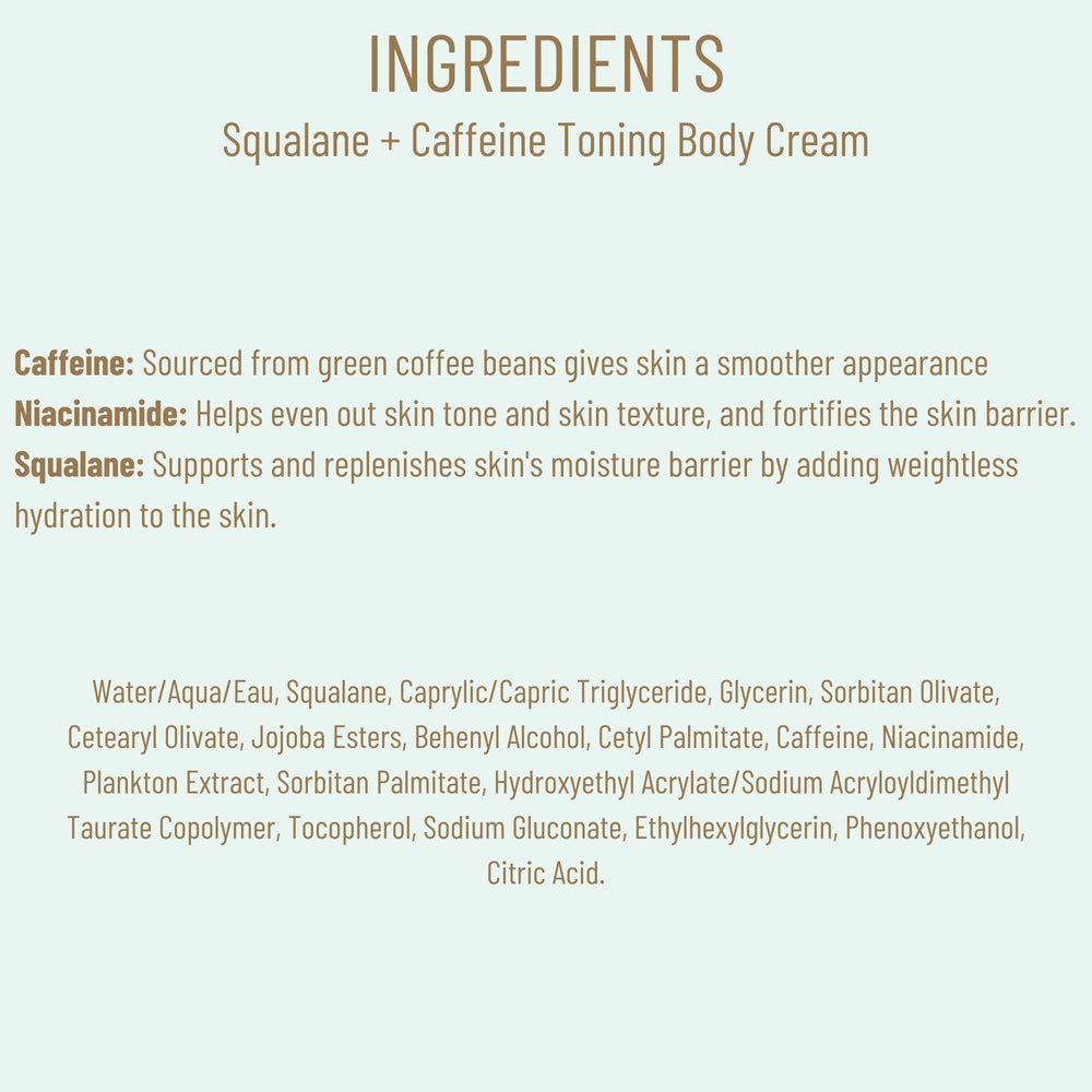 BIOSSANCE Squalane + Caffeine Toning Body Cream applied in circular motions for application