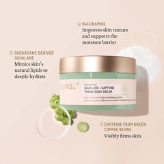 BIOSSANCE Squalane + Caffeine Toning Body Cream rich texture providing hydration
