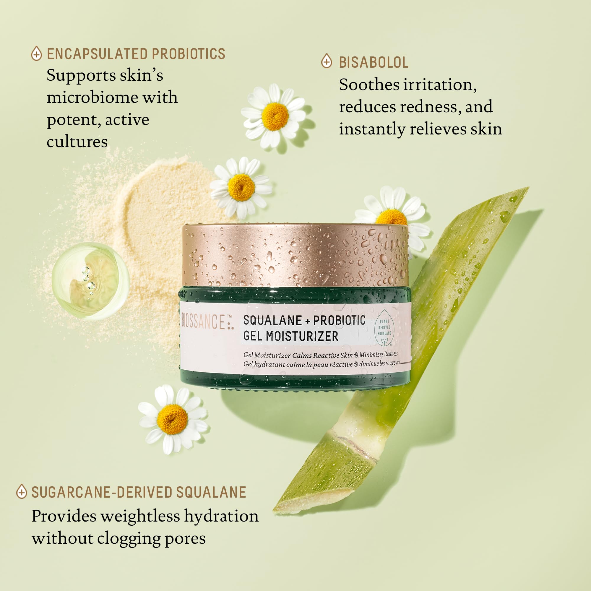 BIOSSANCE moisturizer applied to forearm demonstrates fast absorption.