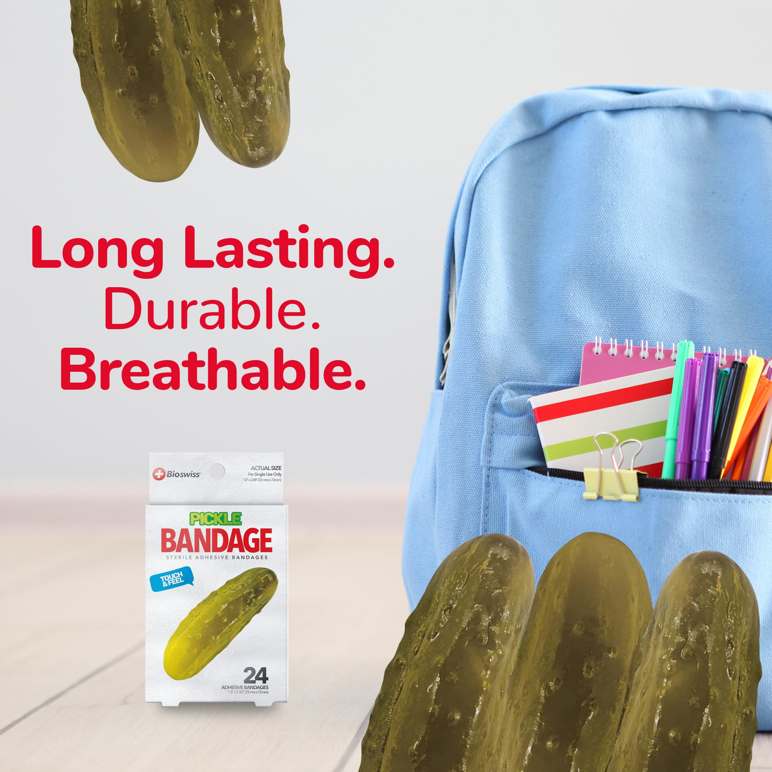 BioSwiss colorful bandage designs make wound care friendlier and visually appealing.