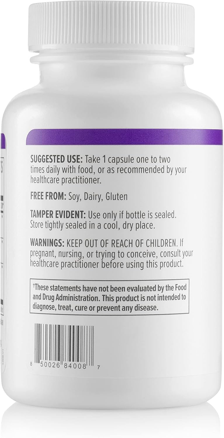 Back label details show 60 capsules for metabolism support.