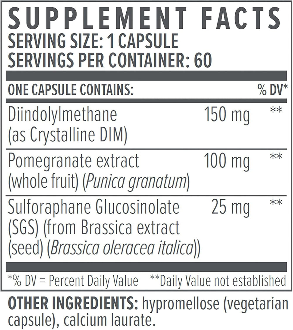 Product image highlighting dosage guidance on Biote DIM SGS+ bottle.