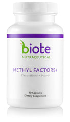 Biote Methyl Factors+ bottle front view for everyday methylation support.