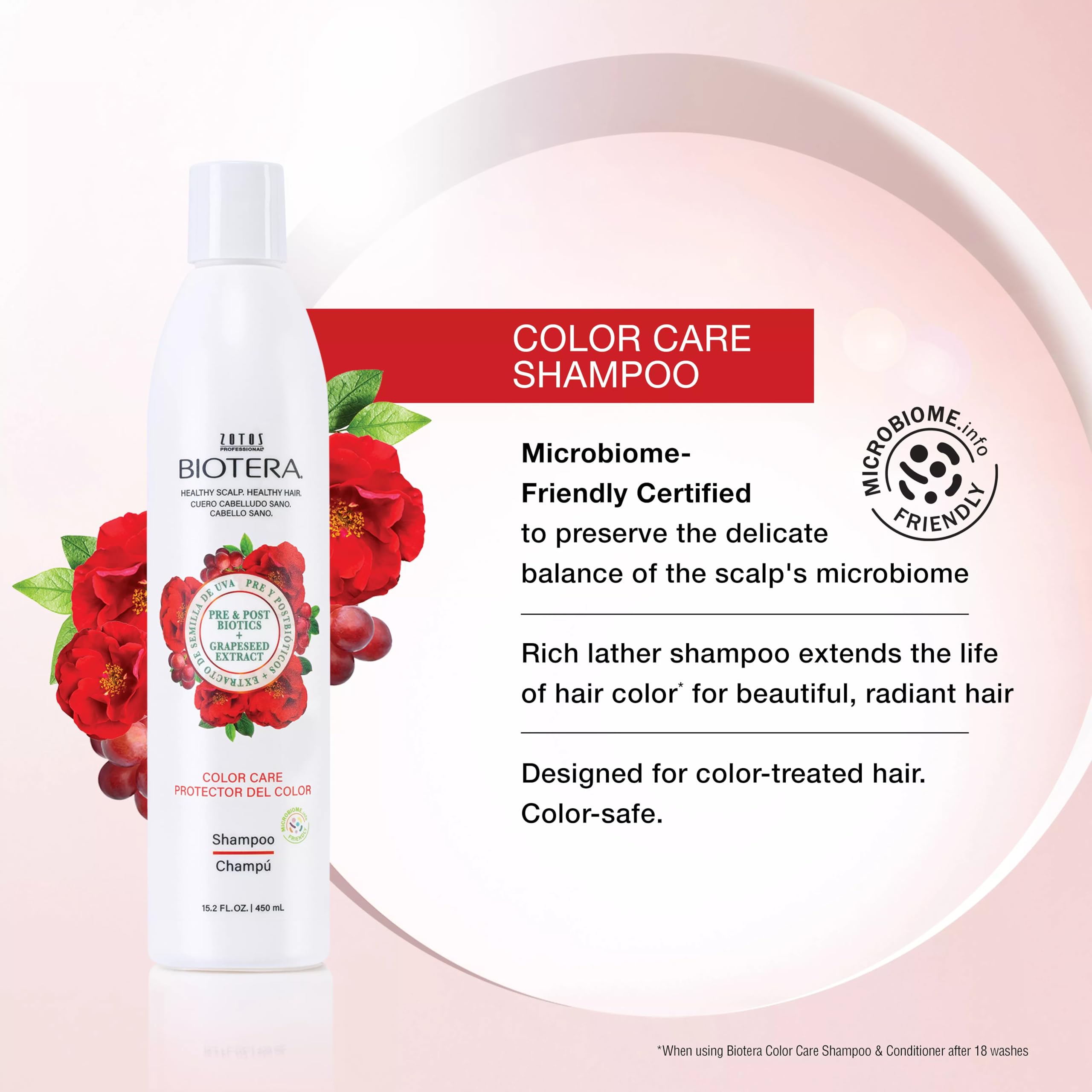 Biotera Color Care Shampoo lather shows rich foam for color-treated hair