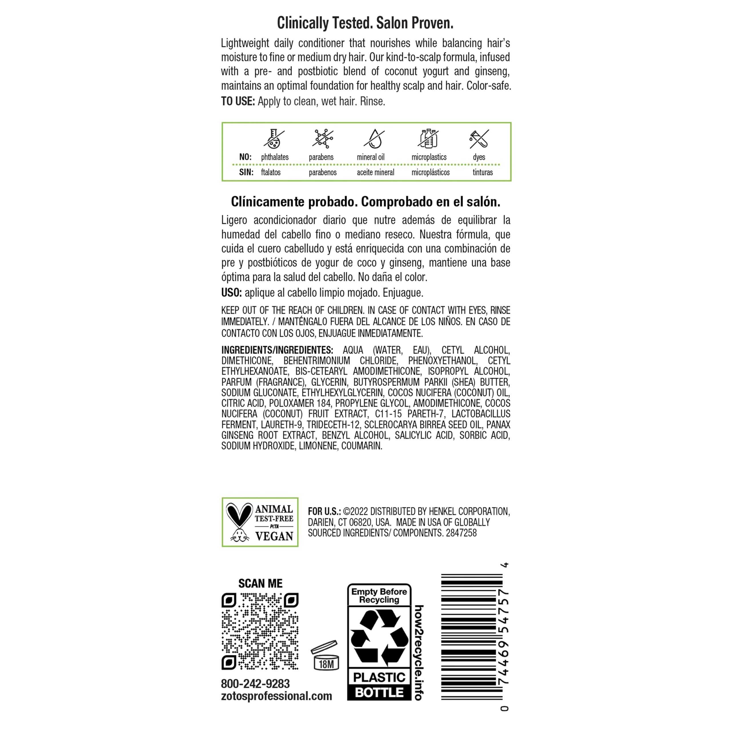 Biotera Moisturizing Conditioner vegan and animal-test free packaging conveys clean care.