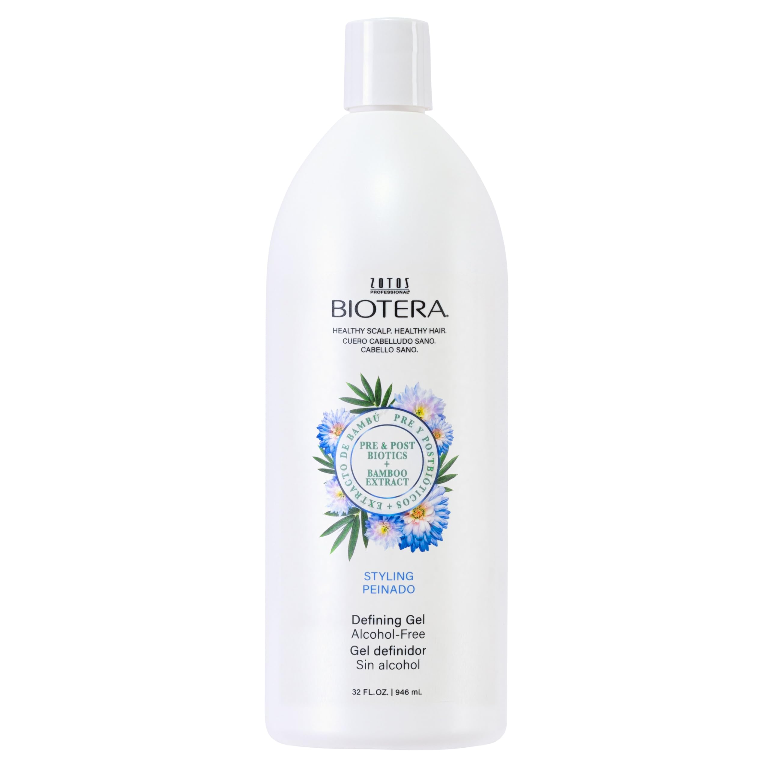 Biotera Styling Defining Gel bottle with label shows flexible hold and shine