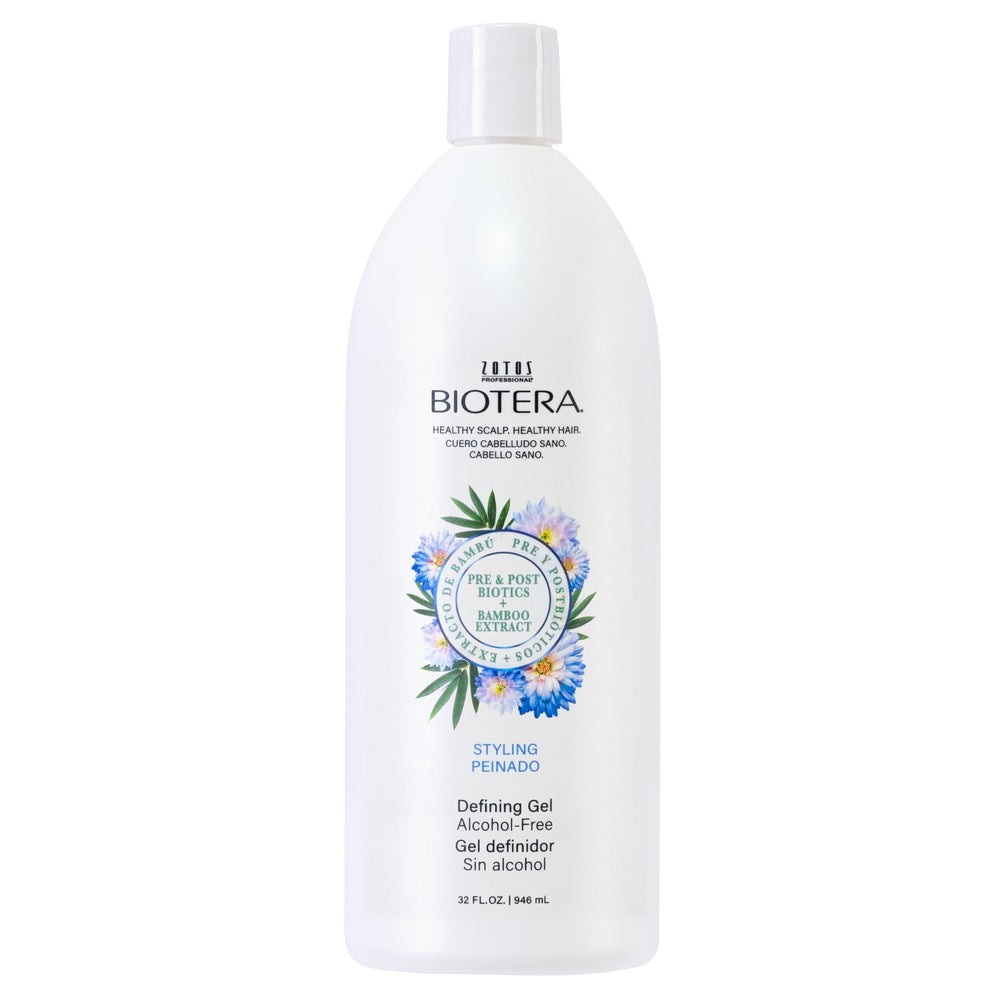 Biotera Styling Defining Gel bottle with label shows flexible hold and shine