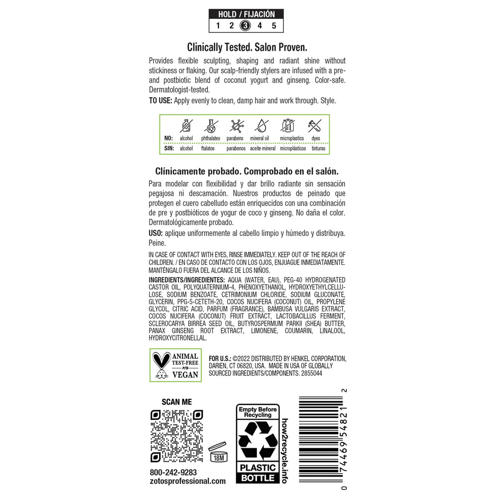 Dermatologist-tested label on Biotera gel for skin-friendly styling