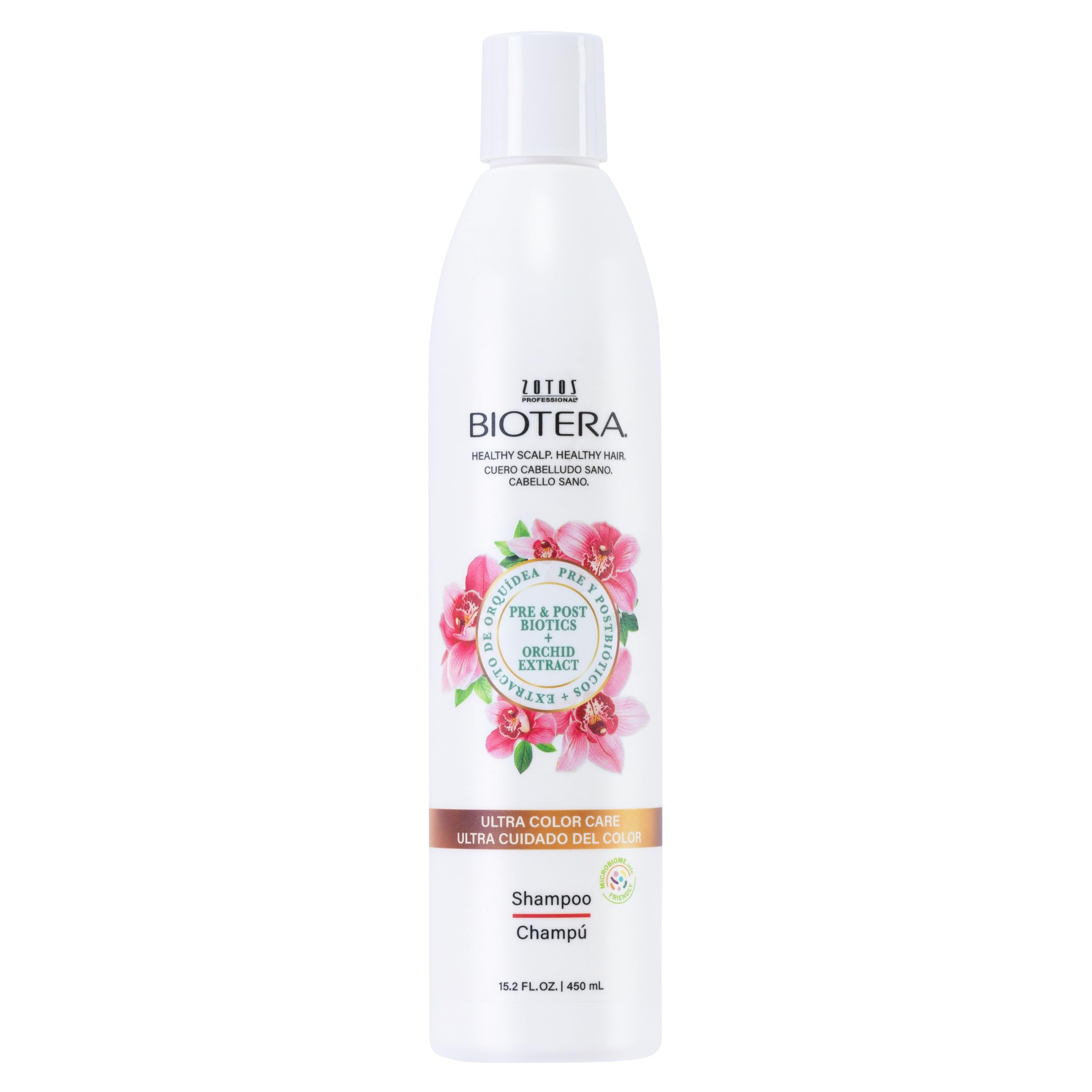 Biotera Ultra Color Care Shampoo bottle demonstrates color protection for vibrant results.