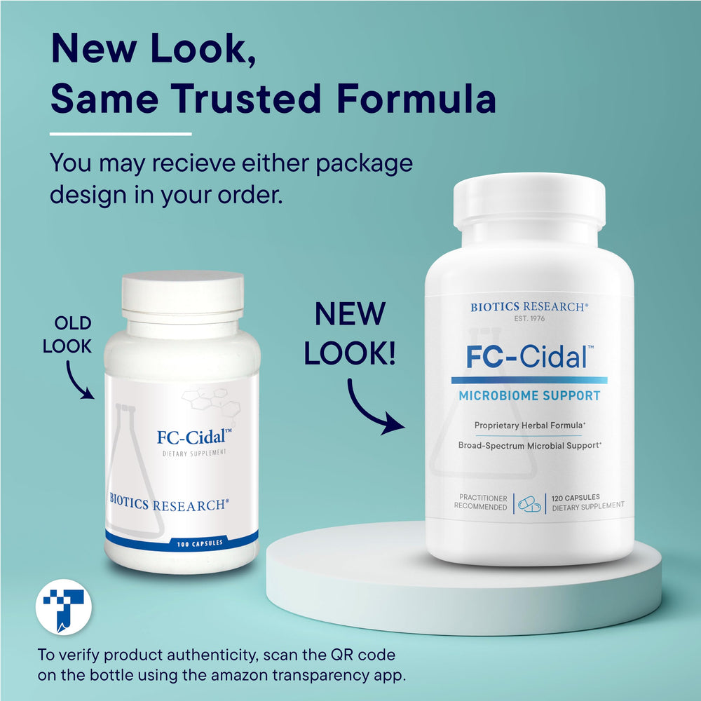 Biotics Research FC Cidal bottle on a kitchen table suggesting routine.
