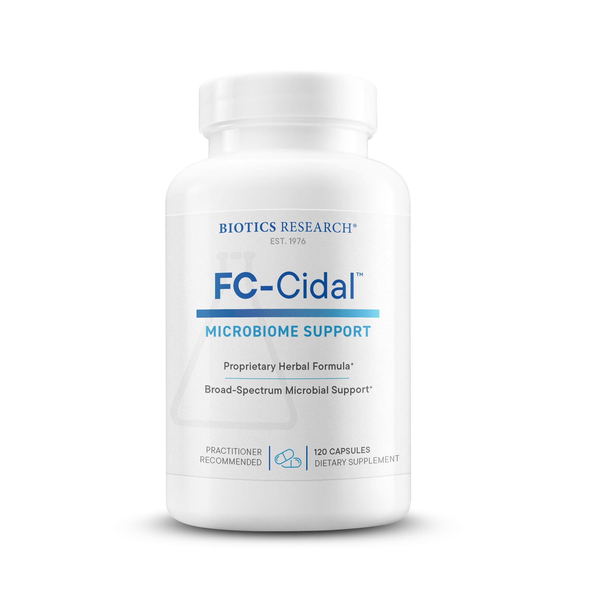 Biotics Research FC Cidal herbal blend capsule for daily gut support.