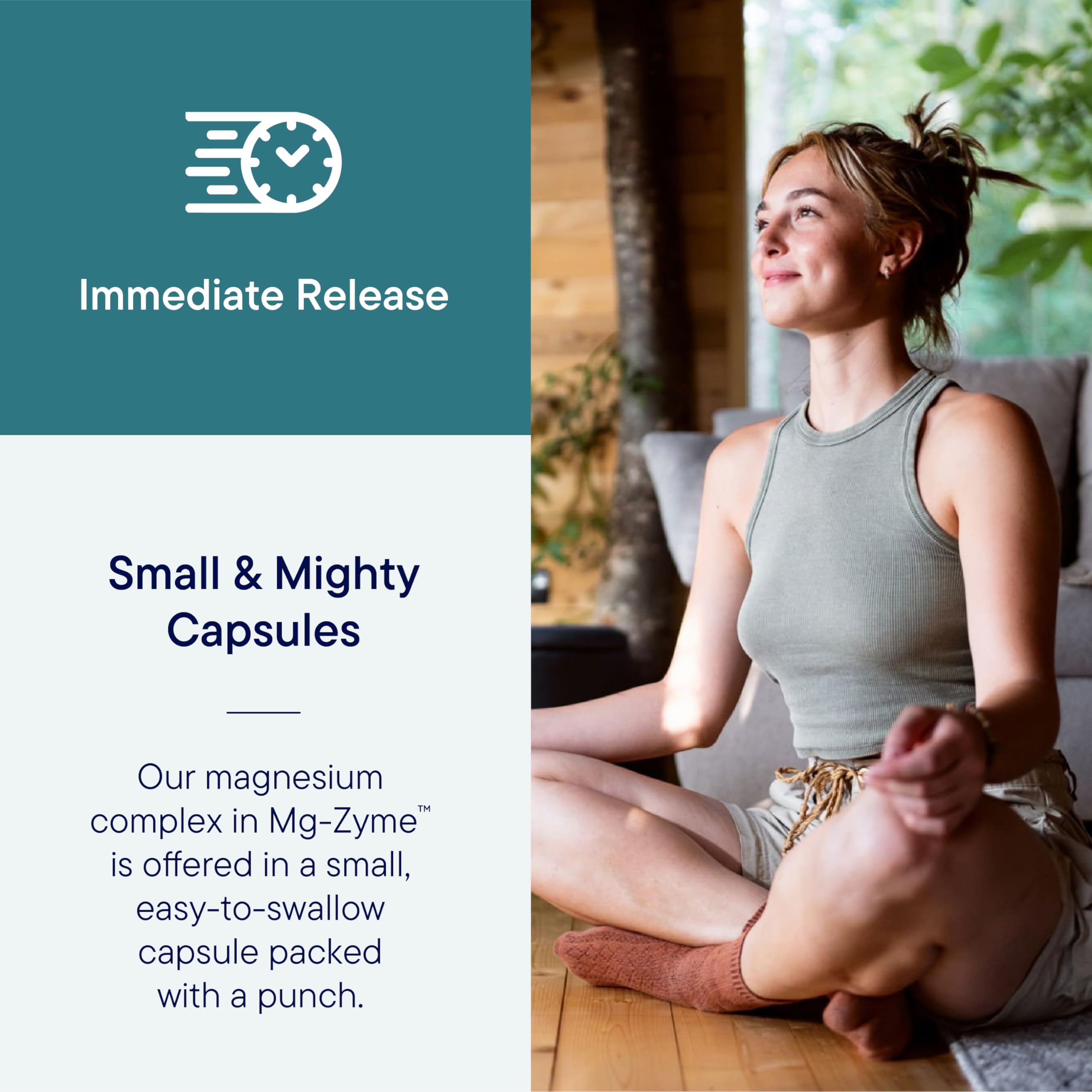 Mg-Zyme close-up highlighting muscle relaxation and comfortable movement cues