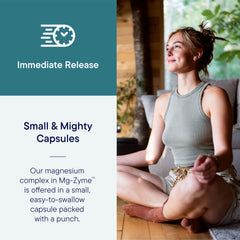 Mg-Zyme close-up highlighting muscle relaxation and comfortable movement cues