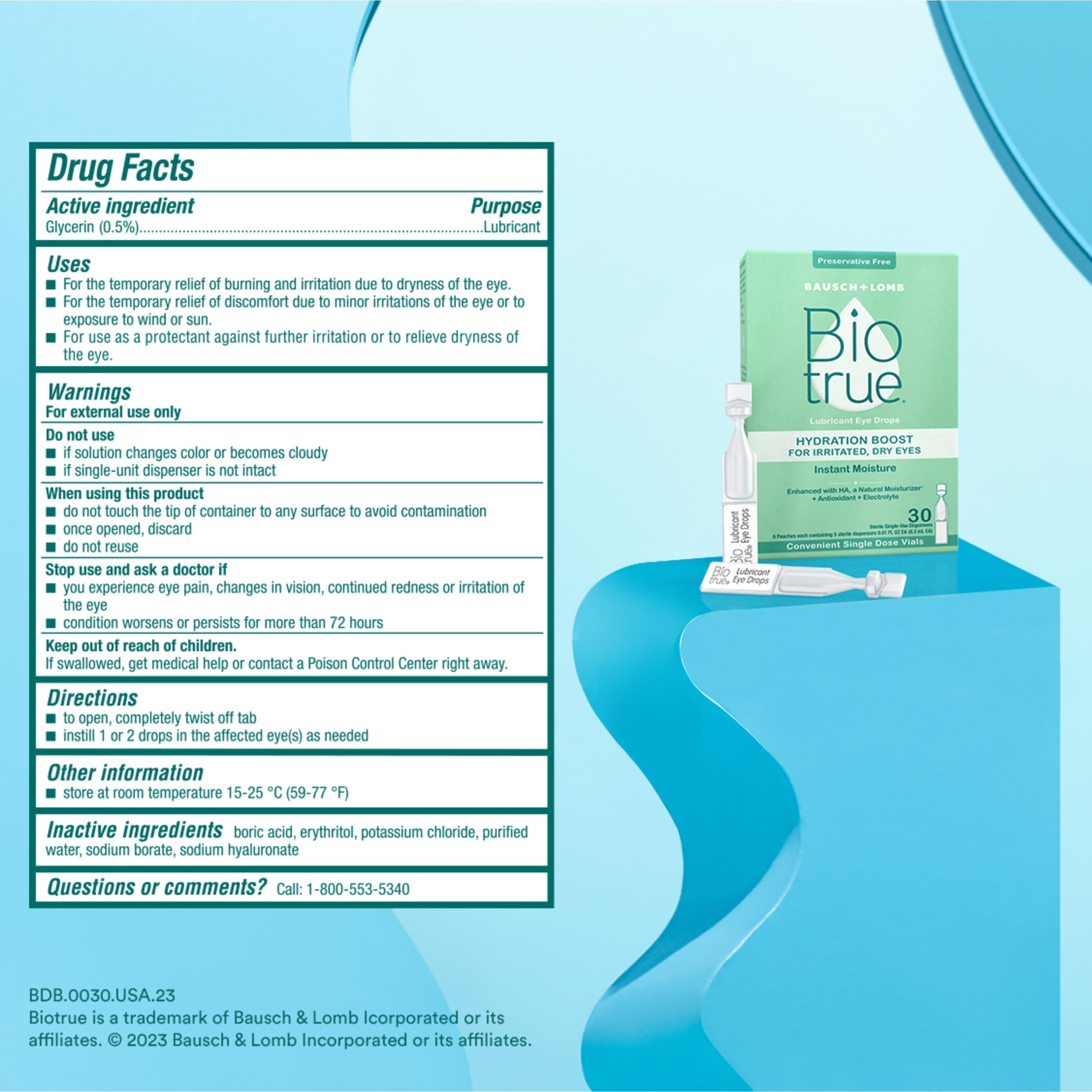 Biotrue Hydration Boost is contact lens friendly for comfortable wear.