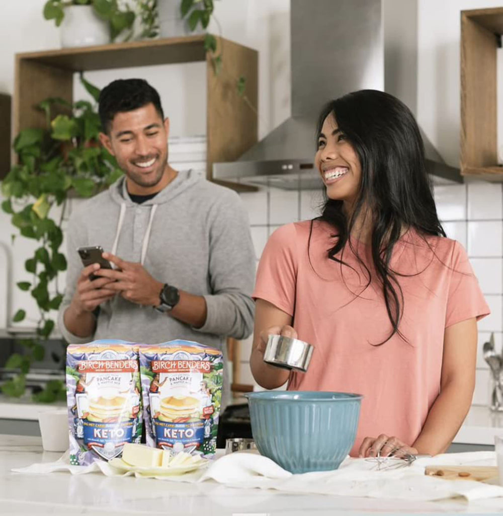 Just-add-water preparation for fast breakfasts with Birch Benders mix