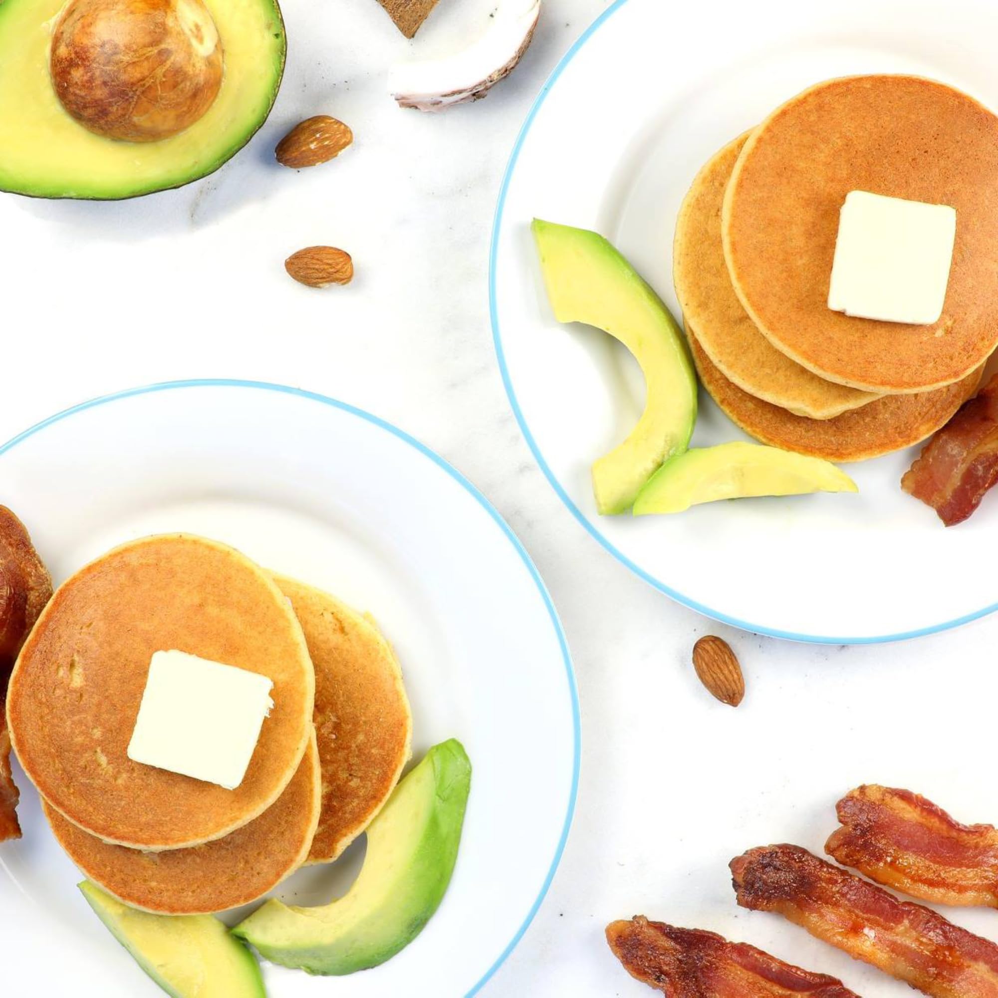 Pancake and waffle batter ready to cook on a hot griddle by Birch Benders