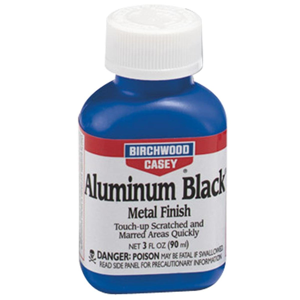 Birchwood Casey Aluminum Black Touch-Up applied to a scratched aluminum surface for seamless restoration