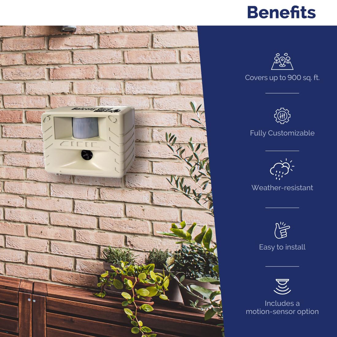 Bird-X Balcony Gard provides 900 sq ft coverage for balcony areas