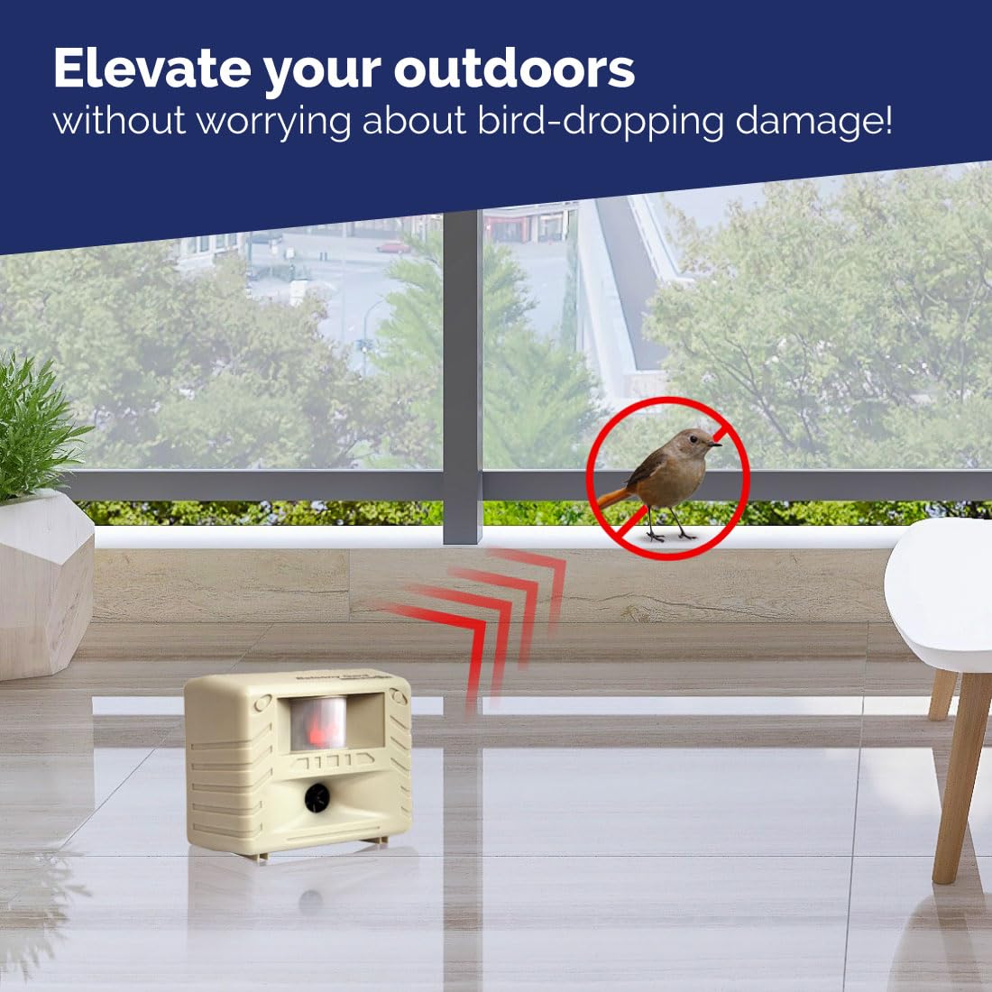 Bird-X Balcony Gard weather-resistant housing suitable for outdoor use