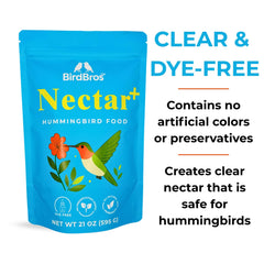 BirdBros hummingbird feeder refill bag ready for seasonal visits