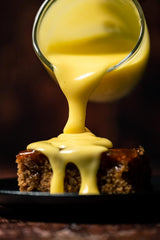 Bird's Custard Powder on the stovetop with a whisk to silky custard.
