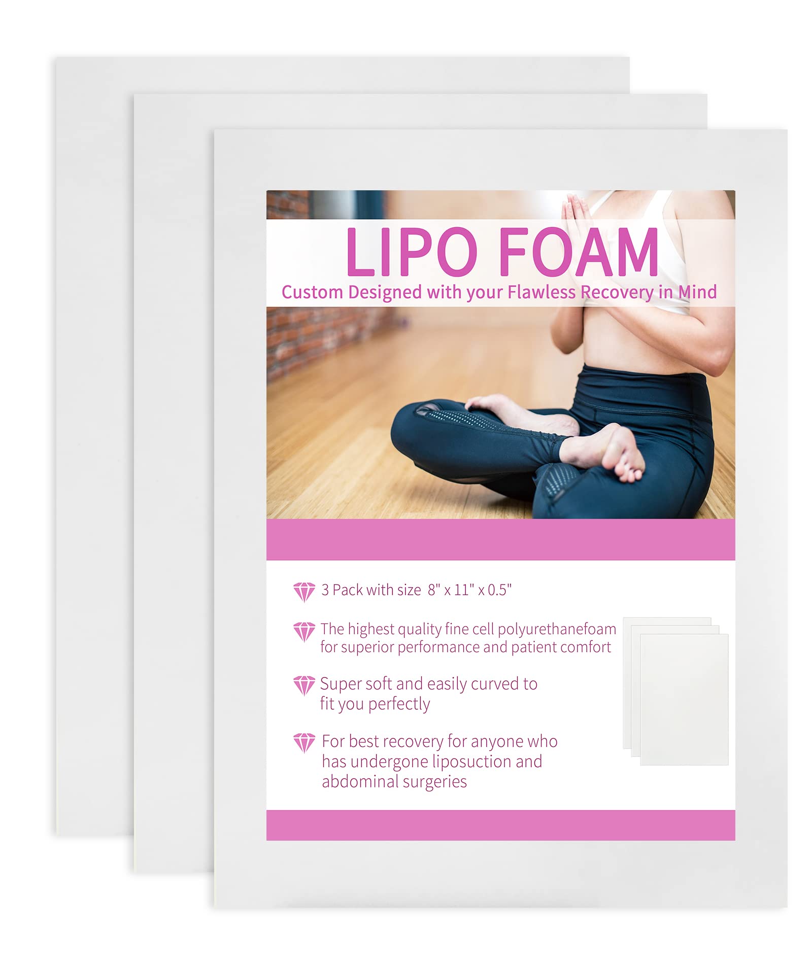 Birllaid Lipo Foam Pads provide soft cushioning under a compression garment.