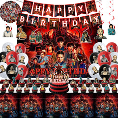 Birthday Party Decorations Kit backdrop creates a vibrant focal point for celebrations.