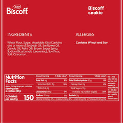 Close-up of Biscoff cookies showing caramelized texture and crisp bite.