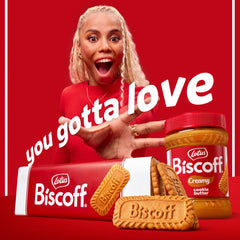 Close-up of Biscoff cookies showing their crunchy caramelized bite