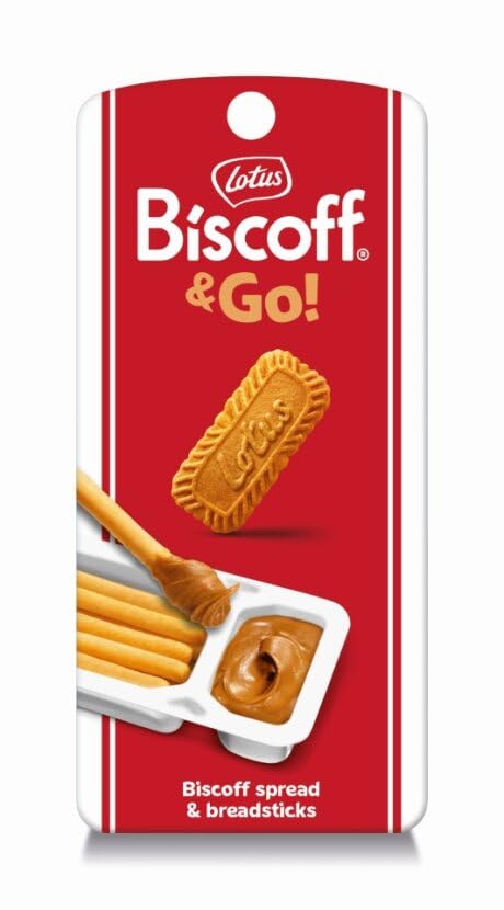 Breadsticks and cookie butter in Biscoff Go for quick snacking.
