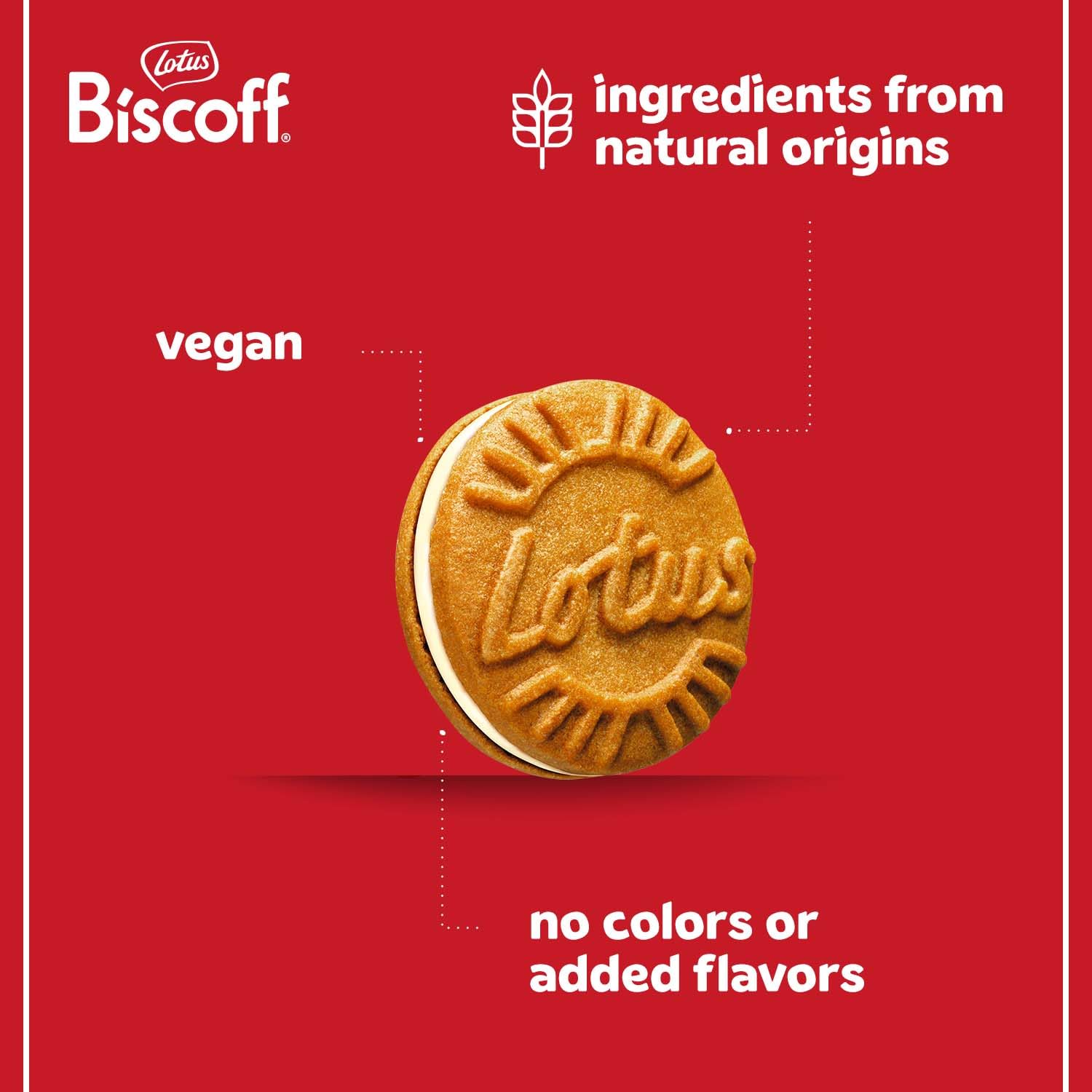 Open Biscoff vanilla sandwich pack showing two fresh 11-cookie portions