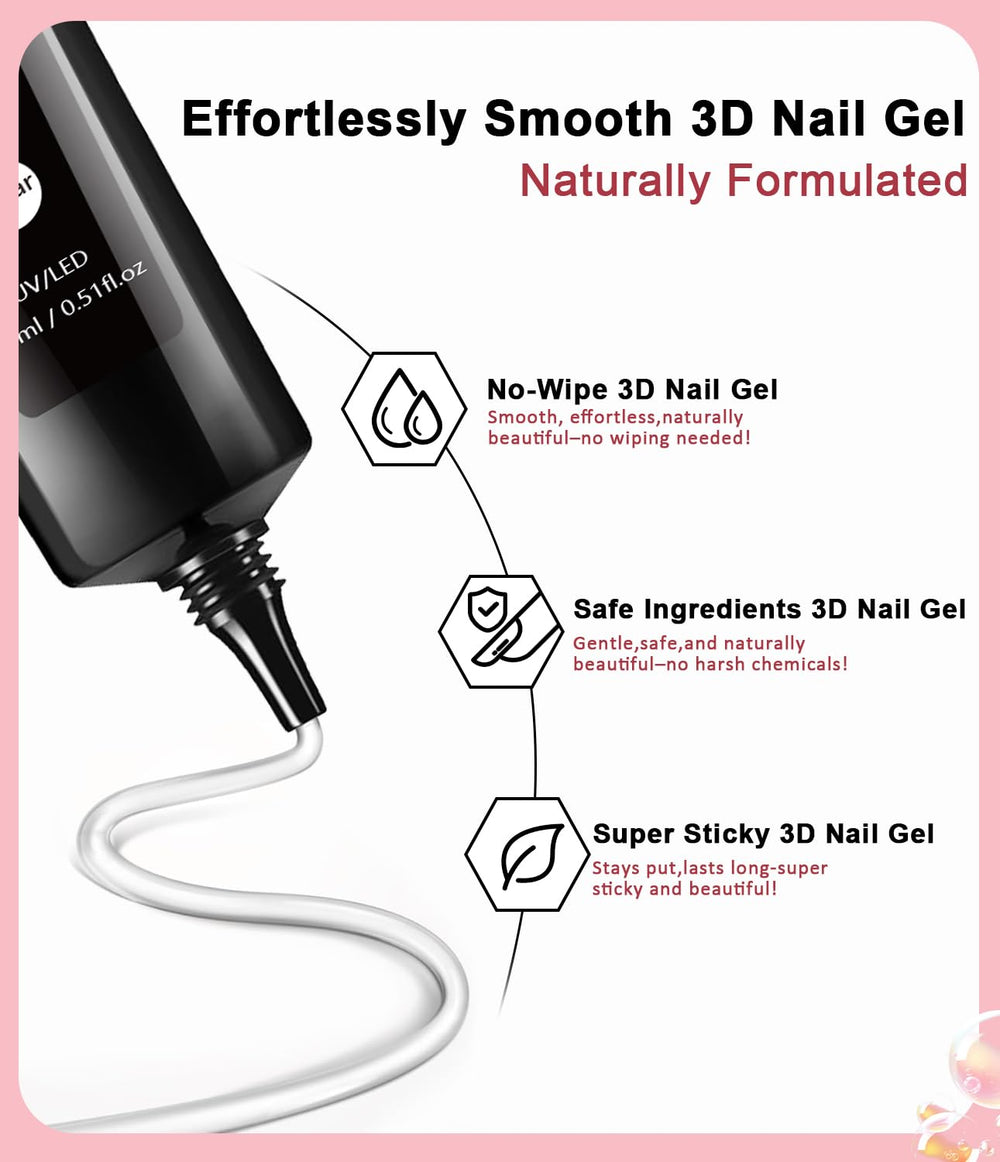 BISHENGYF kit unboxed showing 15g gel and chrome powder for DIY nail art.