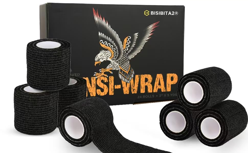 BISIBITA2 Sensi Wrap grip cover on tattoo grip applying protection.