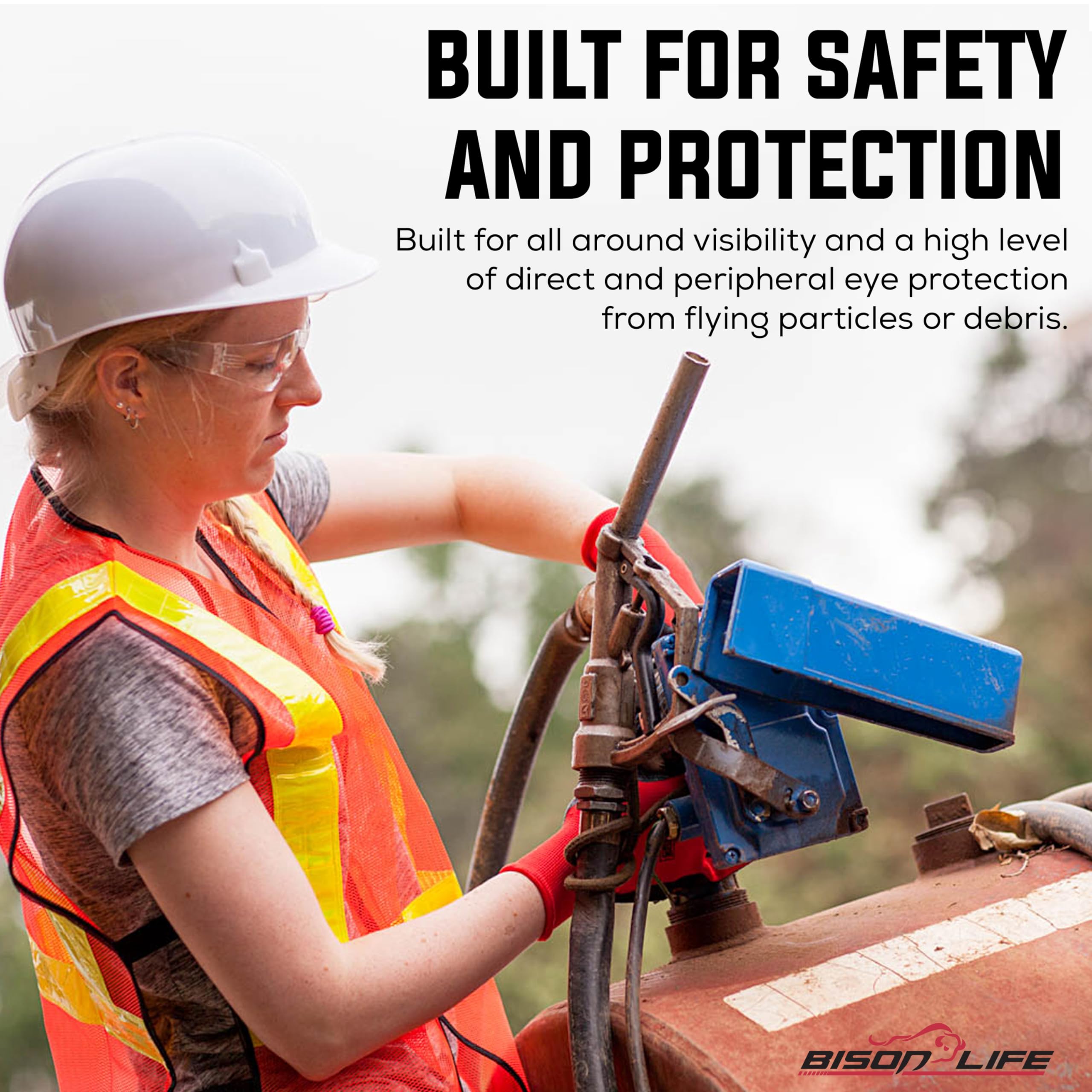 BISON LIFE ANSI Z87.1 compliant eyewear for safety standards