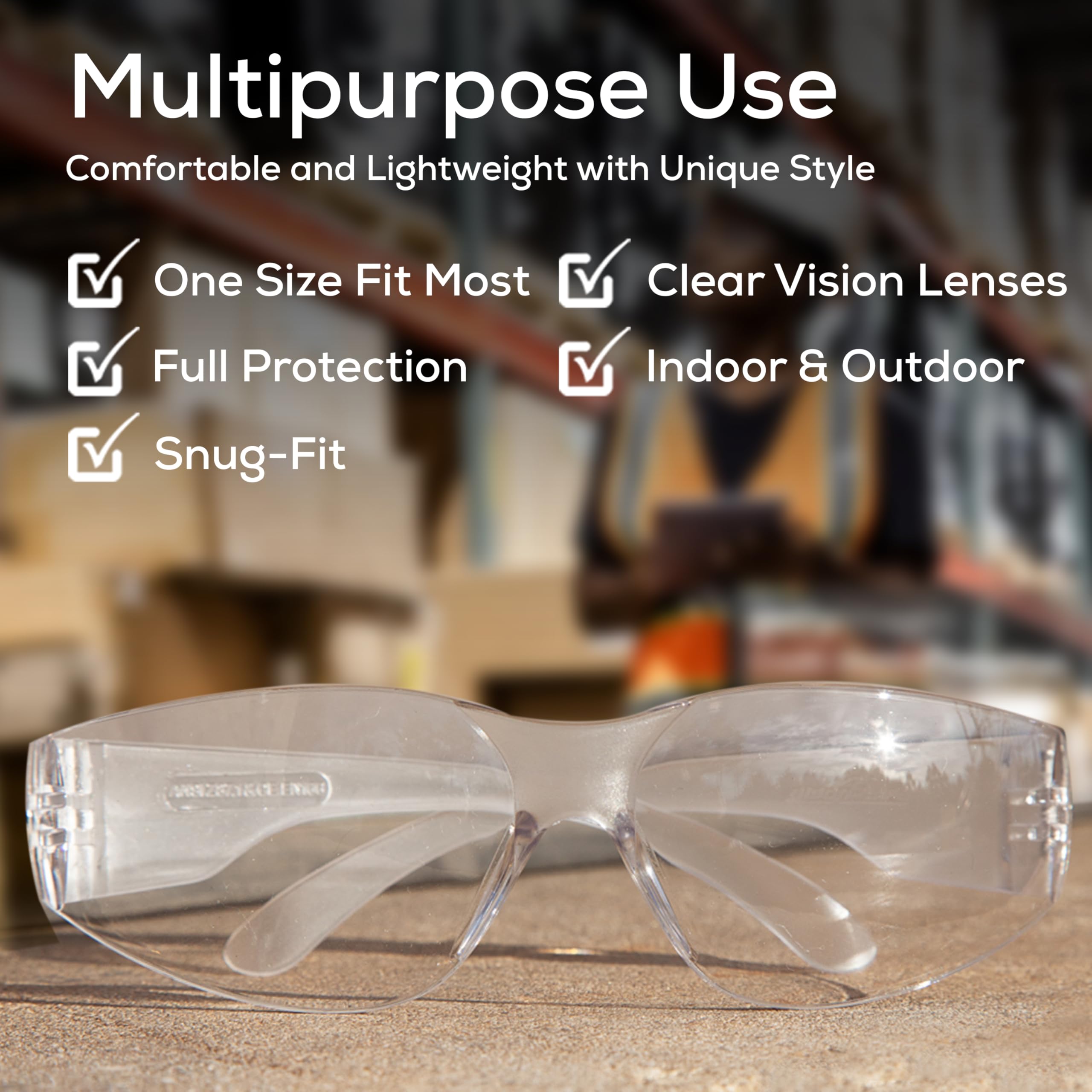 BISON LIFE pack of 12 safety glasses for teams or classrooms