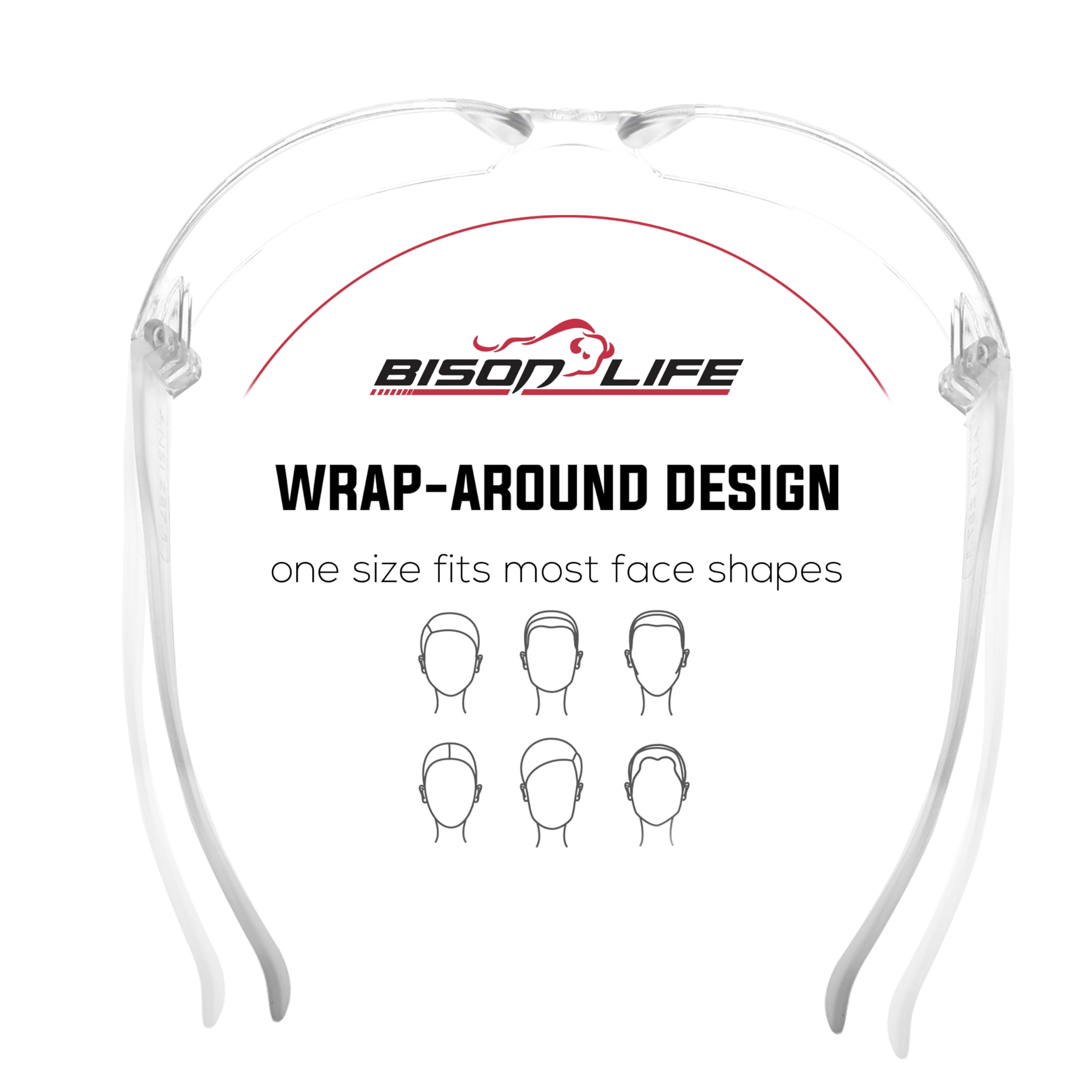 BISON LIFE protective eyewear suitable for work, school, and home