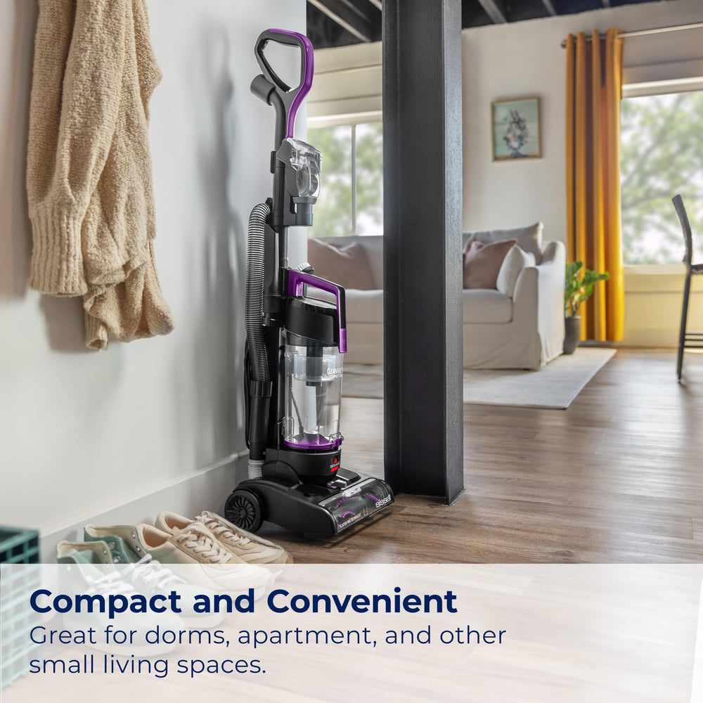 Bissell CleanView Compact Turbo's compact design fits in tight storage spaces.