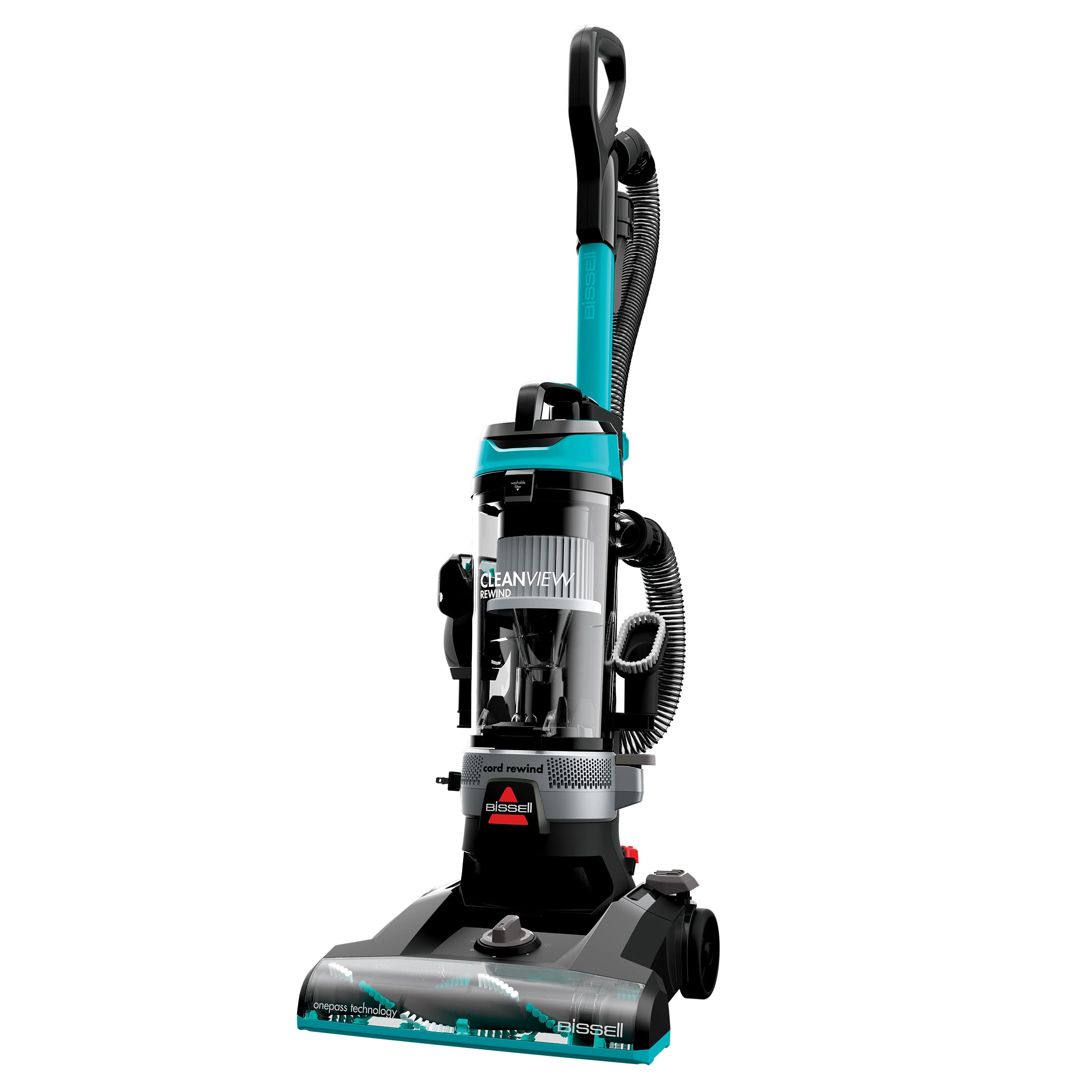 Bissell CleanView Rewind cord rewinding for easy storage.