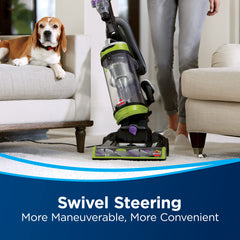 Bissell CleanView Swivel scatter-free technology reduces floor mess.