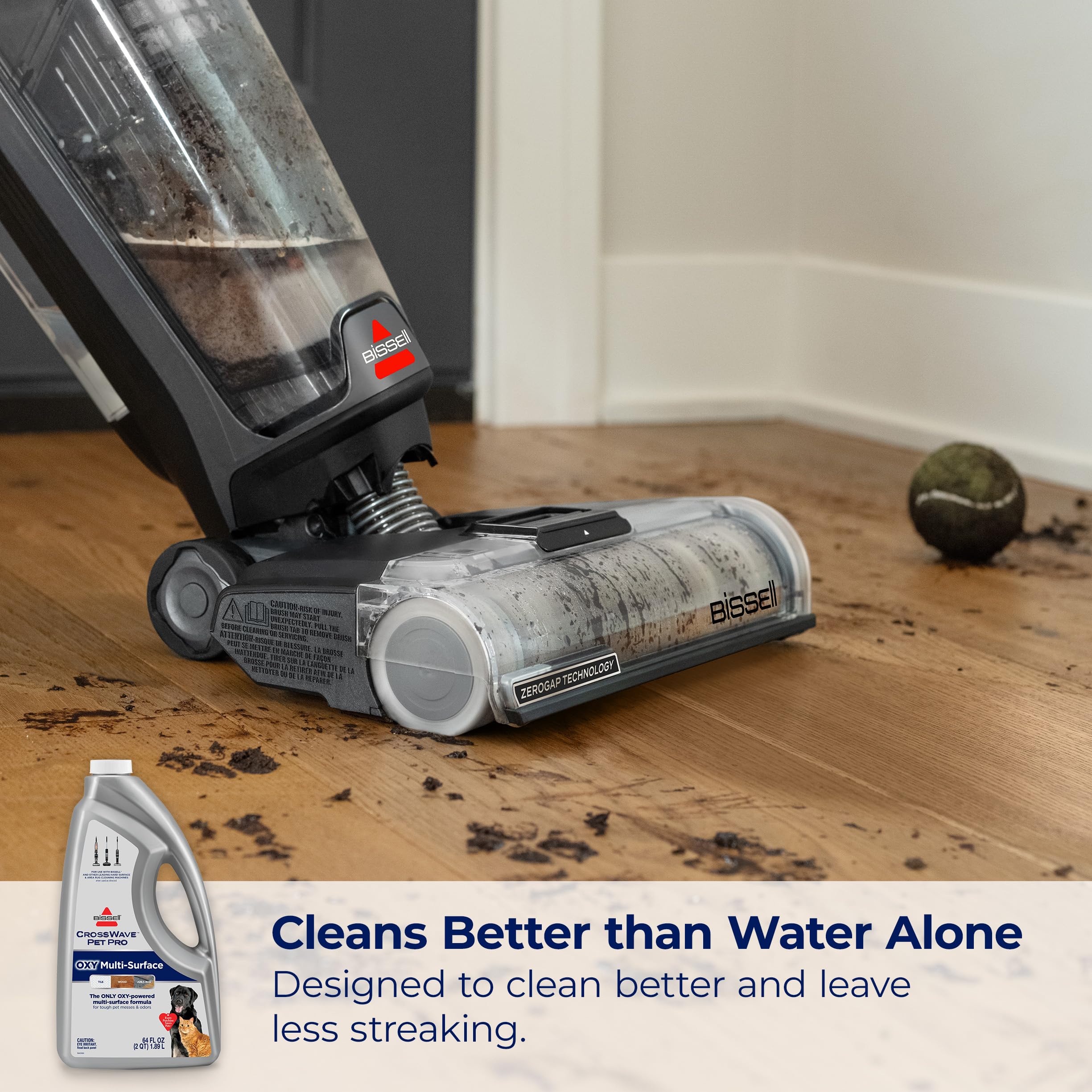 Bissell CrossWave PET PRO OXY label closeup builds trust and clarity